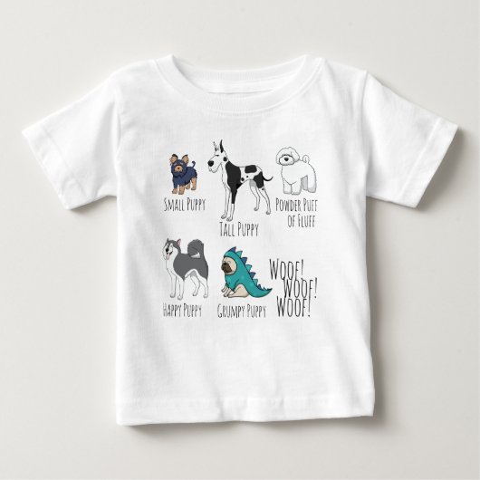 T-shirt Pour Bébé Poème chiot (Devant)