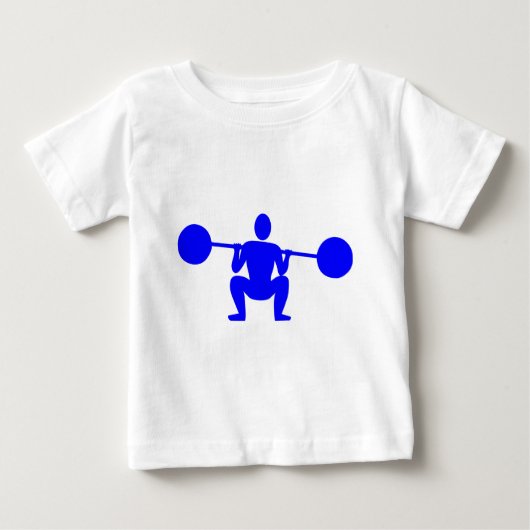 T-shirt Pour Bébé Poids Lifter 01 - Bleu (Devant)