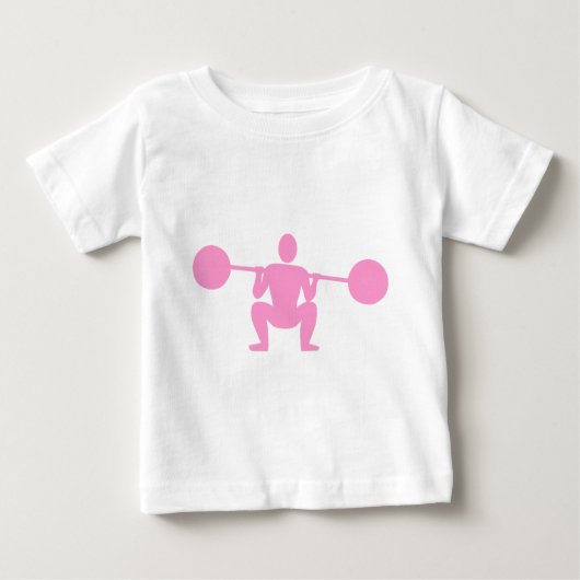 T-shirt Pour Bébé Poids Lifter 01 - Rose (Devant)