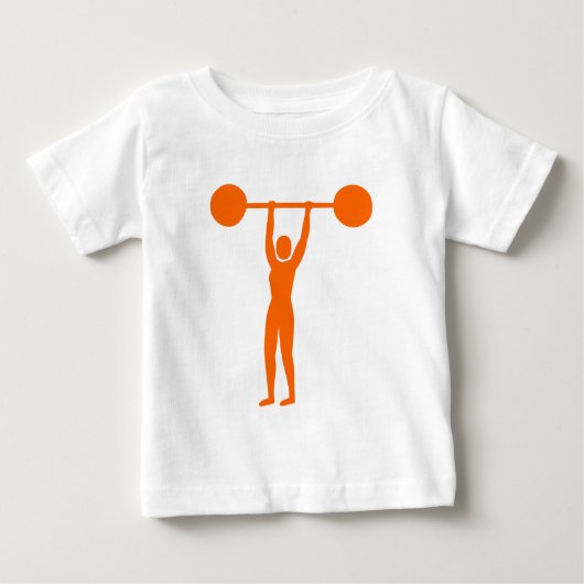 T-shirt Pour Bébé Poids Lifting 02 - Orange (Devant)