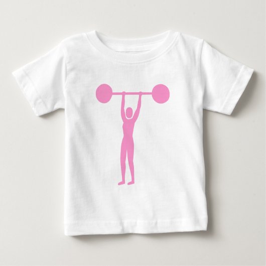 T-shirt Pour Bébé Poids Lifting 02 - Rose (Devant)
