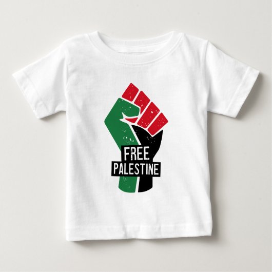 T-shirt Pour Bébé Poing du drapeau de la Palestine libre (Devant)