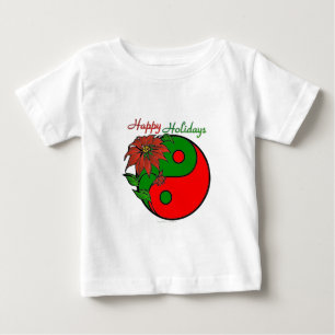 T-shirt Pour Bébé Poinsettia Yin Yang de Noël