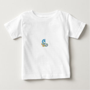 T-shirt Pour Bébé Point, Sherpa Blue, Design de sable doré