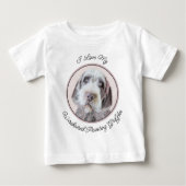 T-shirt Pour Bébé Pointing à poils durs Peinture Griffon - Art Chien (Devant)