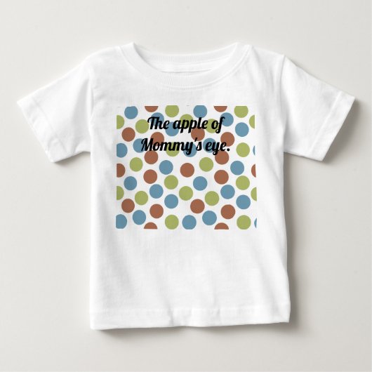 T-shirt Pour Bébé Points bleus, verts et Brown (Devant)