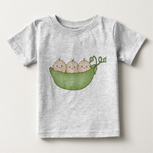 T-shirt Pour Bébé Pois de triplet dans une cosse (Devant)