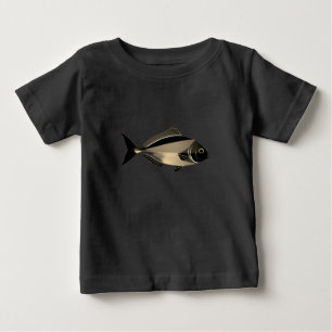 T-shirt Pour Bébé Poisson à contraste élevé - Art noir et blanc mini