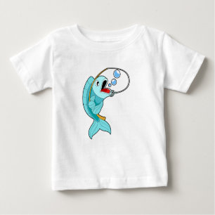 T-shirt Pour Bébé Poisson avec canne à pêche