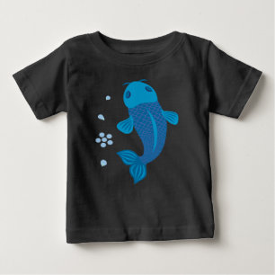 T-shirt Pour Bébé Poisson bleu Koi