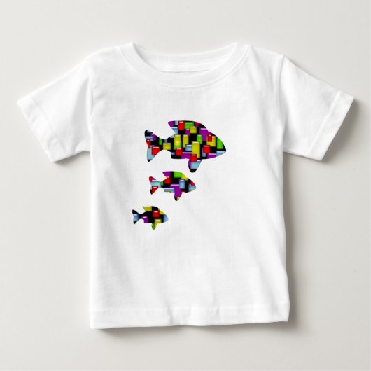 T-shirt Pour Bébé poisson de mosaïque (Devant)
