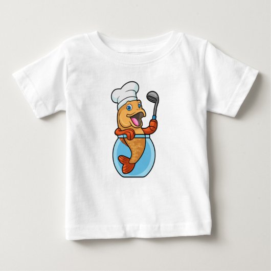 T-shirt Pour Bébé Poisson en verre comme cuire avec cuillère à soupe (Devant)