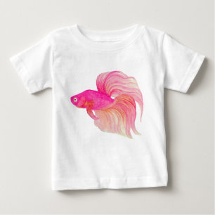 T-shirt Pour Bébé Poisson rose Betta