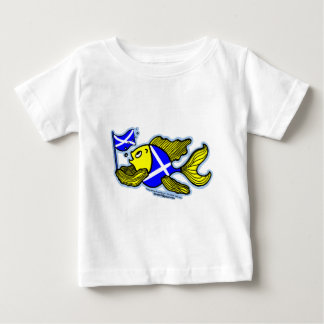 T-shirt Pour Bébé Poissons écossais avec le bébé patriote de drapeau