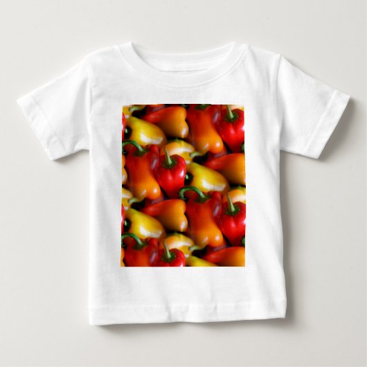T-shirt Pour Bébé Poivrons rouges et jaunes (Devant)