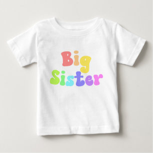 T-shirt Pour Bébé Police de caractères Rétro Colorée Grande Sœur