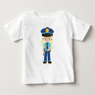 T-shirt Pour Bébé Police Girl, Police Officier, Police, Cop, Cheveux