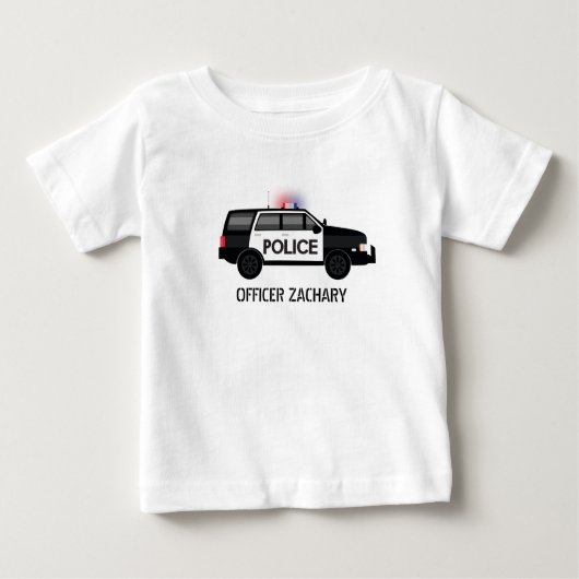 T-shirt Pour Bébé Police Officier SUV Anniversaire (Devant)