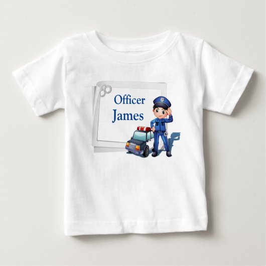 T-shirt Pour Bébé Policier Customisé (Devant)