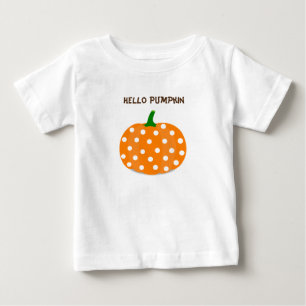 T-shirt Pour Bébé Polka Dot Hello Citrouille