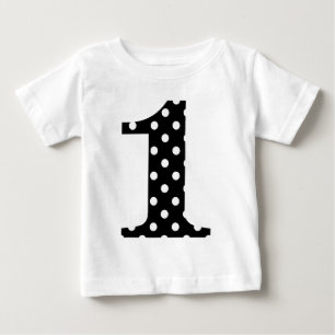 T-shirt Pour Bébé Polka Dot noir et blanc