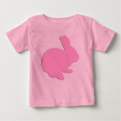 T-shirt Pour Bébé Polka rose Point Silhouette Lapin de Pâques Chemis (Devant)