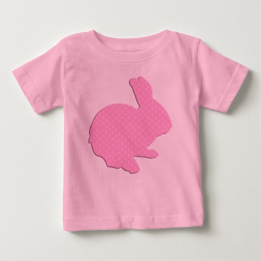 T-shirt Pour Bébé Polka rose Point Silhouette Lapin de Pâques Chemis (Devant)