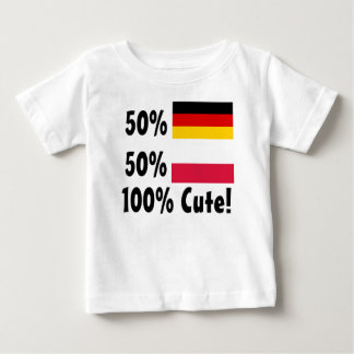 T-shirt Pour Bébé Polonais 100% de l'Allemand 50% de 50% mignon
