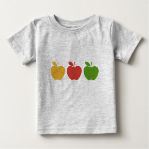 T-shirt Pour Bébé Pomme jaune rouge verte