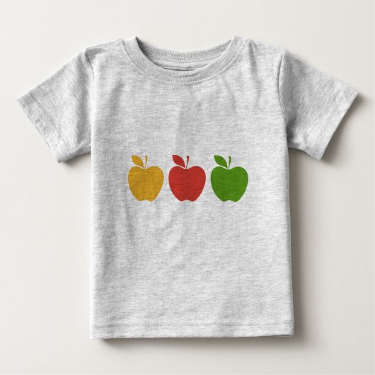 T-shirt Pour Bébé Pomme jaune rouge verte (Devant)