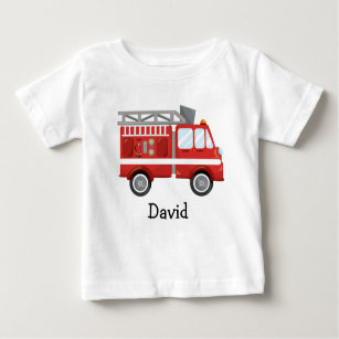 T-shirt Pour Bébé Pompier d'anniversaire pour un garçon de camion