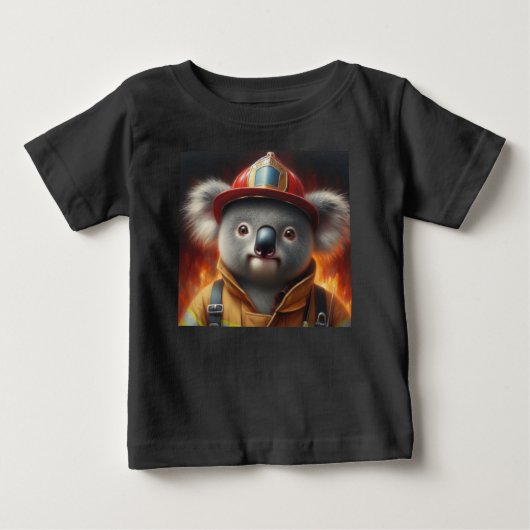 T-shirt Pour Bébé Pompier Koala (Devant)