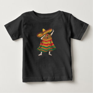 T-shirt Pour Bébé Poncho Mexicain Dabbing Cinco De Mayo Fête Party