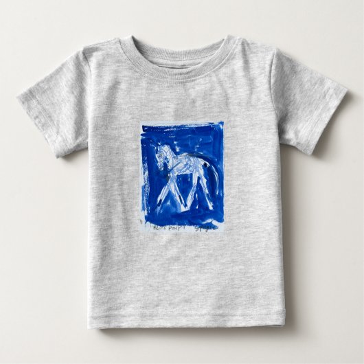 T-shirt Pour Bébé Pony bleu (Devant)