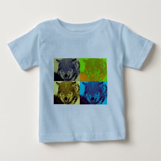T-shirt Pour Bébé Pop Art Grey Wolf (Devant)