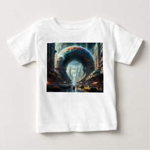 T-shirt Pour Bébé Portail futuriste de la planète Alien avec Porte m