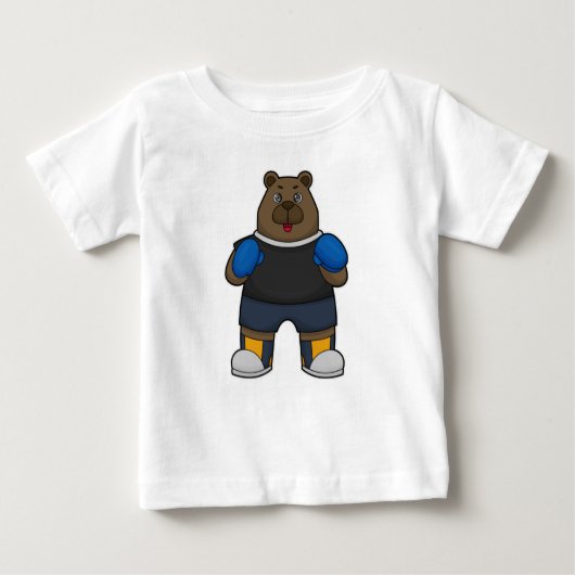 T-shirt Pour Bébé Porter comme boîte avec gants de boxe (Devant)