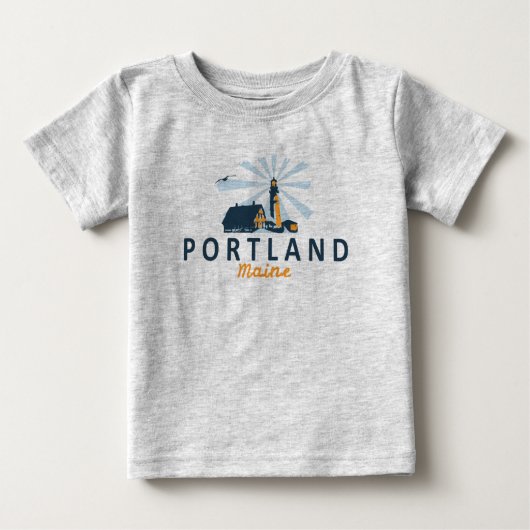 T-shirt Pour Bébé Portland Maine (Devant)