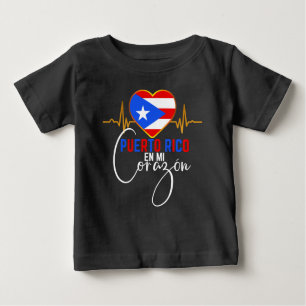T-shirt Pour Bébé Porto Rico en mi Corazon Puerto Rican Pride 