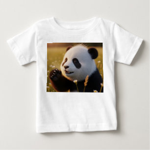 T-shirt Pour Bébé Portrait 3D d'un bébé panda adorable qui éternue