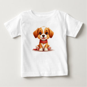 T-shirt Pour Bébé Portrait de chiot mignon pour les amoureux des chi