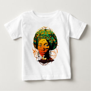 T-shirt Pour Bébé Portrait de femme africaine au coucher du soleil