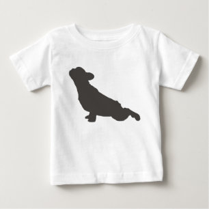 T-shirt Pour Bébé Pose de yoga de silhouette de bouledogue français