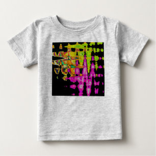 T-shirt Pour Bébé Poster d'art Abstrait Neon Glitch Imprimer