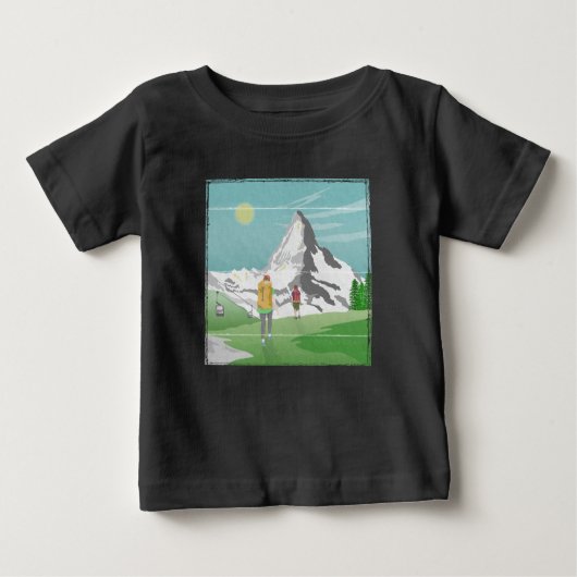 T-shirt Pour Bébé poster de voyage matterhorn Suisse (Devant)