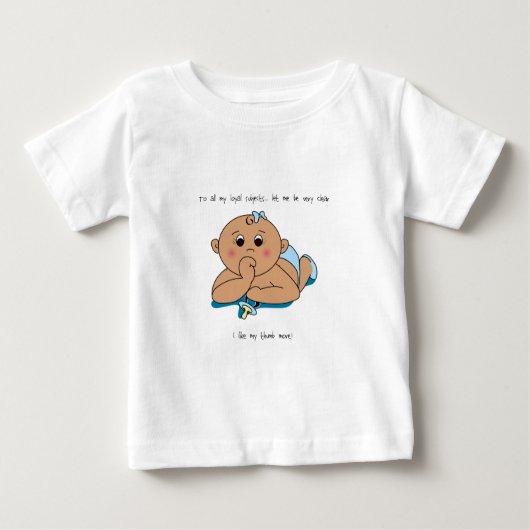 T-shirt Pour Bébé Pouce sucer bébé garçon (Devant)