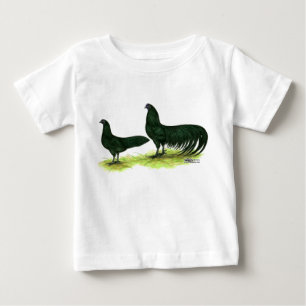 T-shirt Pour Bébé Poules Sumatra noires