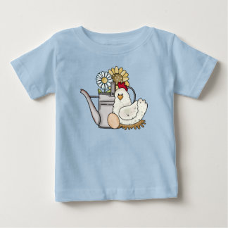 T-shirt Pour Bébé Poulet de campagne arrosoir soleil fleur marguerit