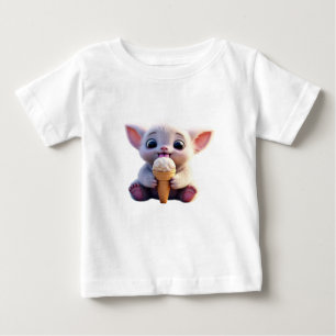 T-shirt Pour Bébé Poupée adorable Profitant De Crème Glaciaire Bébé
