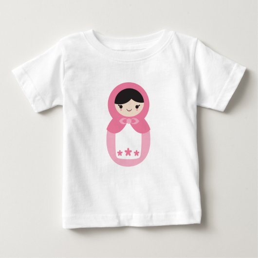 T-shirt Pour Bébé Poupée rose Matryoshka (Devant)